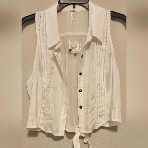 FREE People Drive Back Top, Ivory, Size Medium - Picture 3 of 6